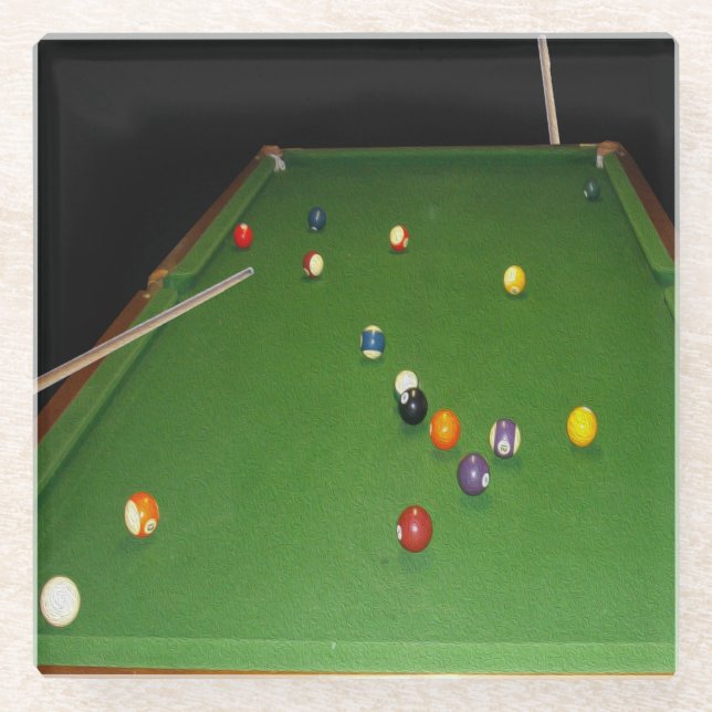 Nachtballfarbe mit Ballen und Kugeln, Glasuntersetzer (Vorderseite)