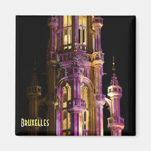 Nachtbeleuchtung des Grand Place in Brüssel Magnet