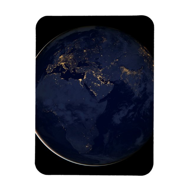 Nachtbeleuchtung in Europa, Afrika und im Nahen Os Magnet (Vertikal)