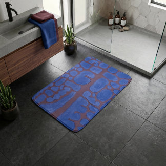 Nachtblaue abstrakte moderne Kunst Badematte