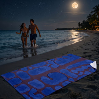 Nachtblaue abstrakte moderne Kunst Strandtuch