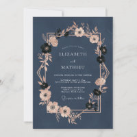 Nachtblaue opulente Abendhochzeit