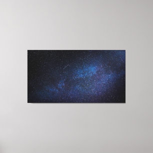 Nachtblauer Milchstraßen-Nachthimmel-Galaxie-Foto Leinwanddruck