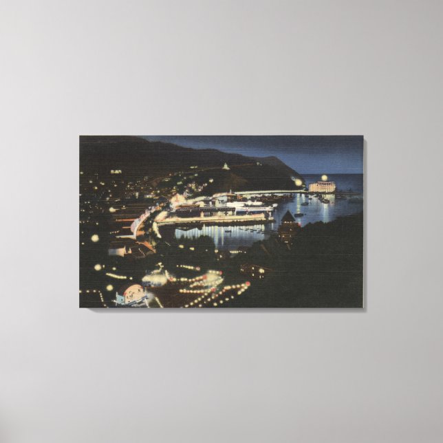 Nachtblick auf Avalon Bay Leinwanddruck (Vorderseite)