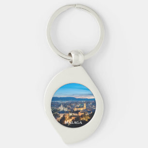Nachtblick auf die Kathedrale von Malaga, Spanien Schlüsselanhänger
