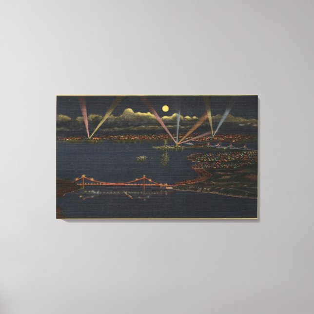 Nachtblick auf die Metropolitan Bay Leinwanddruck (Vorderseite)