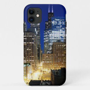 Nachtblick auf die Stadt Chicago iPhone 11 Hülle