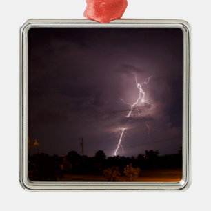 Nachtblitz Sturmwolken Ornament Aus Metall