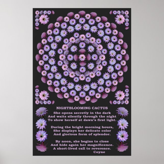 NACHTBLOOM MANDALA 3 MIT POEM POSTER (Vorne)