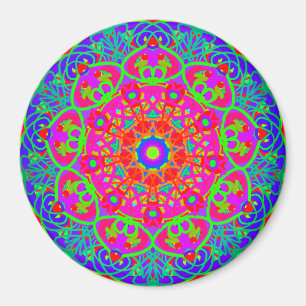 Nachtblühender Blumemandala-Art-Magnet Magnet