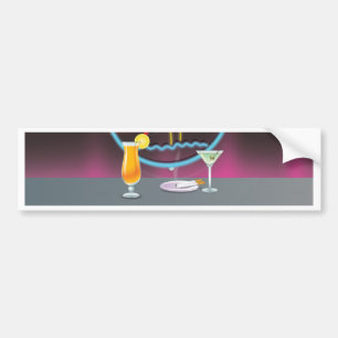 Nachtclub mit Cocktails Autoaufkleber