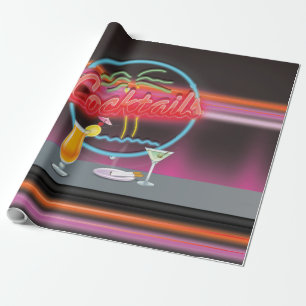 Nachtclub mit Cocktails Geschenkpapier