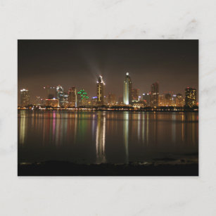 Nächte Stadthafen Aussicht San Diego Postkarte