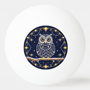 Nachteule Intricate Mond Illustration Elegant Tischtennisball