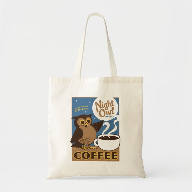 Nachteule Kaffee Tragetasche (Vorne)