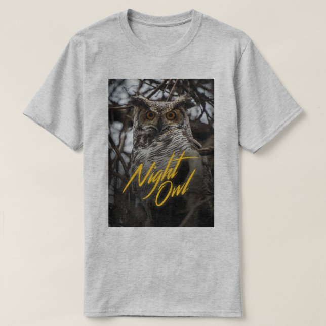 Nachteule - Retro Art-T-Shirt T-Shirt (Design vorne)