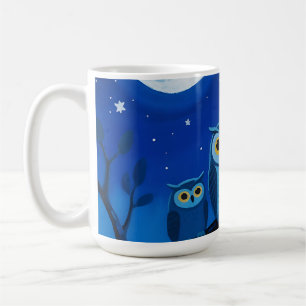 Nachteulen-Familie Mondbeschienener Himmel Kaffeetasse