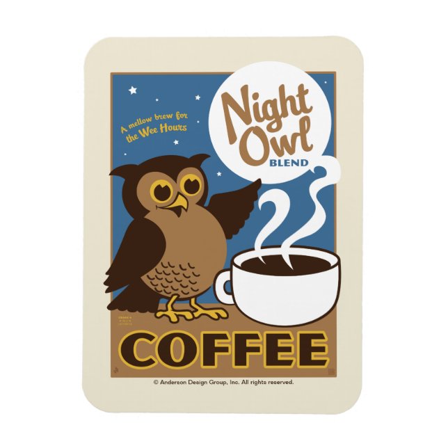 Nachteulen Kaffee Magnet (Vertikal)