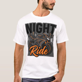 Nachtfahrt Motorrad Sportbike Stadt Biker Grafik T-Shirt