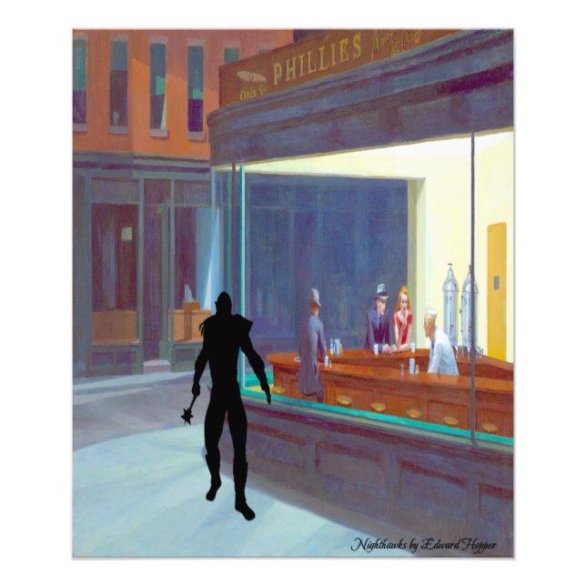 Nachtfalken von Edward Hopper (geändert) Fotodruck (Vorne)