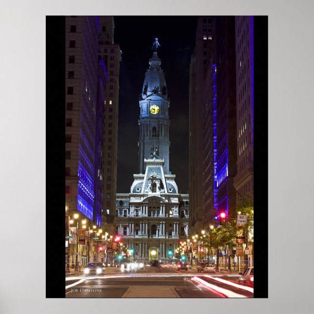 Nachtfarbe Breite Straße Poster (Vorne)