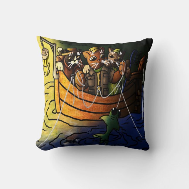 Nachtfischen Kissen (Vorderseite)