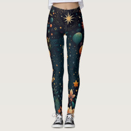 Nachtflora und Stars Leggings