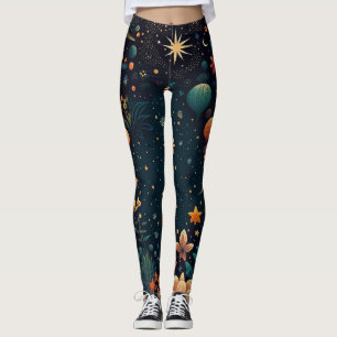 Nachtflora und Stars Leggings