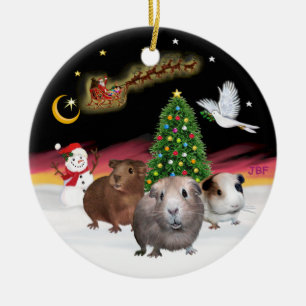 Nachtflug - Drei Meerschweinchen Keramikornament
