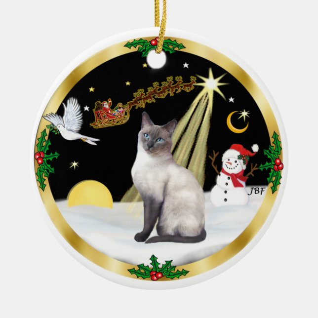Nachtflug (GW) - Blue Point Siam Keramik Ornament (Vorne)