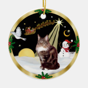 Nachtflug (GW) - Maine-Coon-Katze 9 Keramikornament