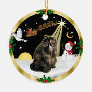 Nachtflug (GW) - Tortie Persian cat Keramik Ornament