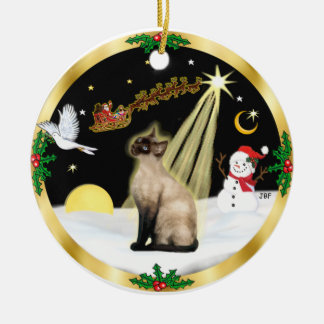 Nachtflug - Siegel Point Siamese Keramik Ornament