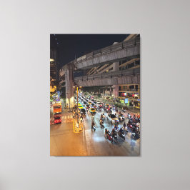 Nachtfotografie von Bangkok Geschenk für Freunde Leinwanddruck