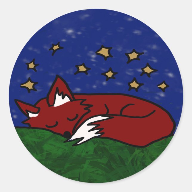Nachtfuchs Runder Aufkleber (Vorderseite)