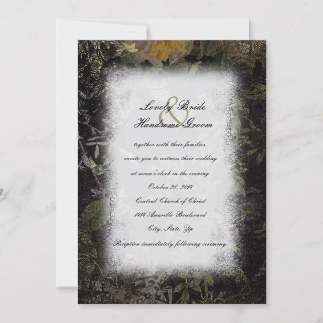 Nachtgarten Gotische Hochzeit Einladung (Vorderseite)
