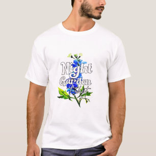 Nachtgarten-T-Shirt Aquarell Blau Floral T-Shirt