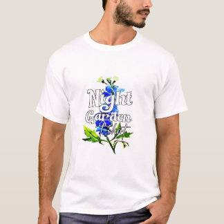 Nachtgarten-T-Shirt Aquarell Blau Floral T-Shirt
