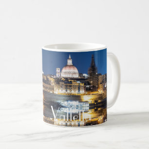 Nachthafen der Altstadt von Valletta Kaffeetasse