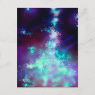 Nachthimmel Neonlichter Postkarte