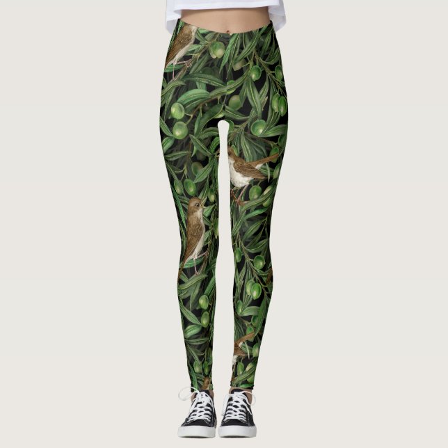 Nachtigales im Olivenbaum 3 Leggings (Vorderseite)