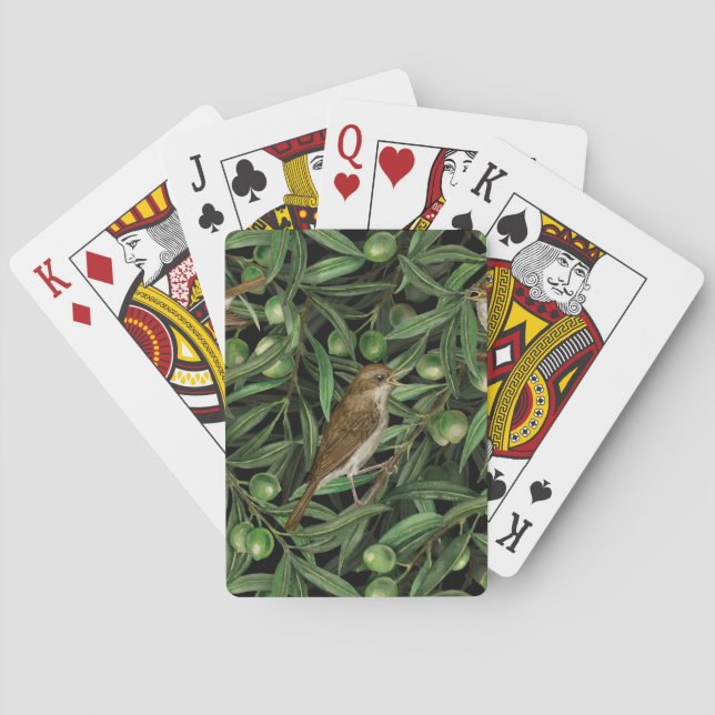 Nachtigales im Olivenbaum 3 Spielkarten (Rückseite)