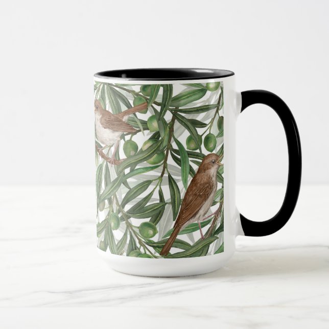 Nachtigales im Olivenbaum Tasse (Rechts)
