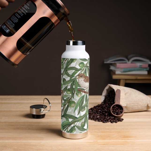 Nachtigales im Olivenbaum Trinkflasche (Kaffee)