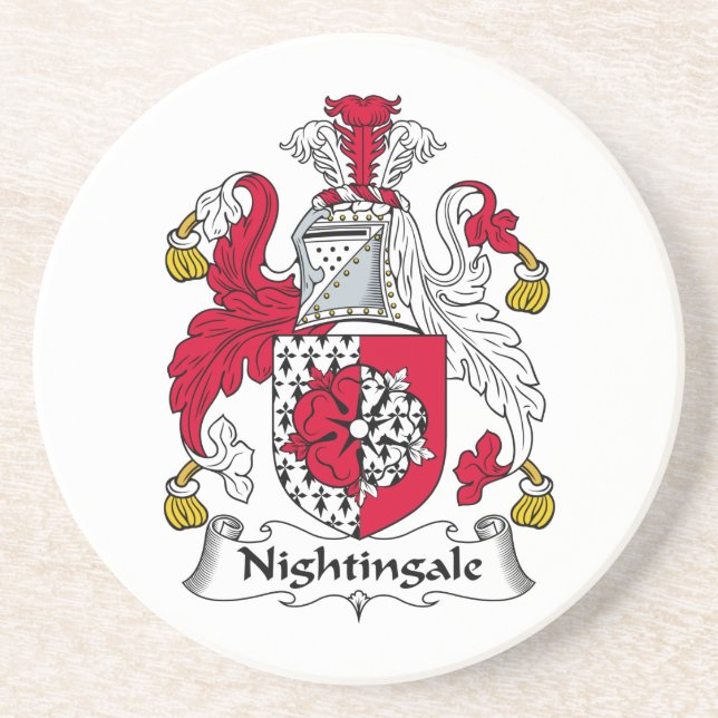 Nachtigall-Familienwappen Getränkeuntersetzer (Vorne)