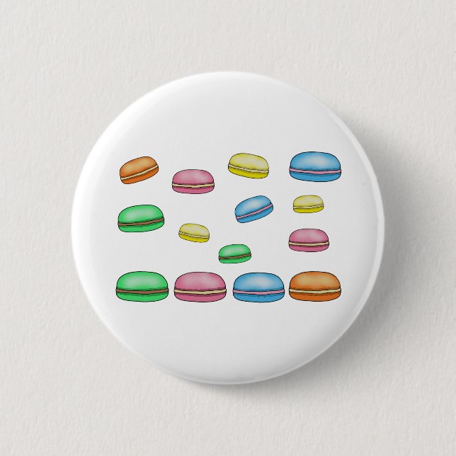 Nachtisch-Nahrungsmittelkunst Macarons Bäckerei Button (Vorderseite)