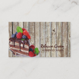 Nachtisch-Schokoladenkuchenbäckerei des Woodgrain Visitenkarte