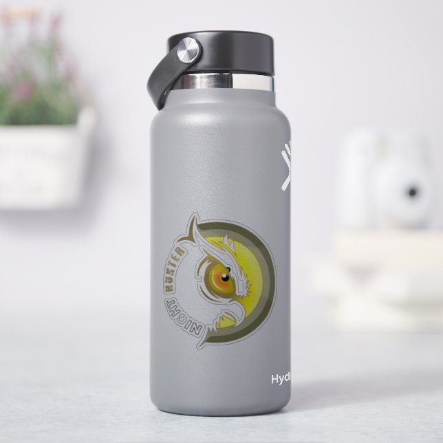 Nachtjäger | 4"x 4" Aufkleber - glänzend transpare (HydroFlask)