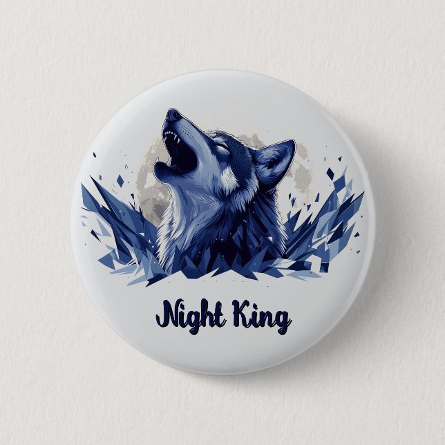 Nachtkönig - Howling Wolf mit Mond Button (Vorderseite)