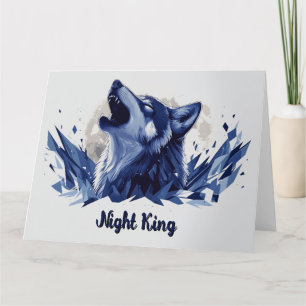 Nachtkönig - Howling Wolf mit Mond Karte